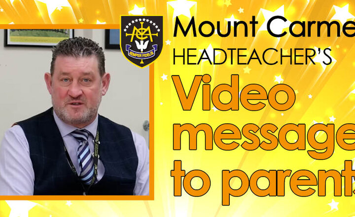 Image of Headteacher's video message 7 December 2023